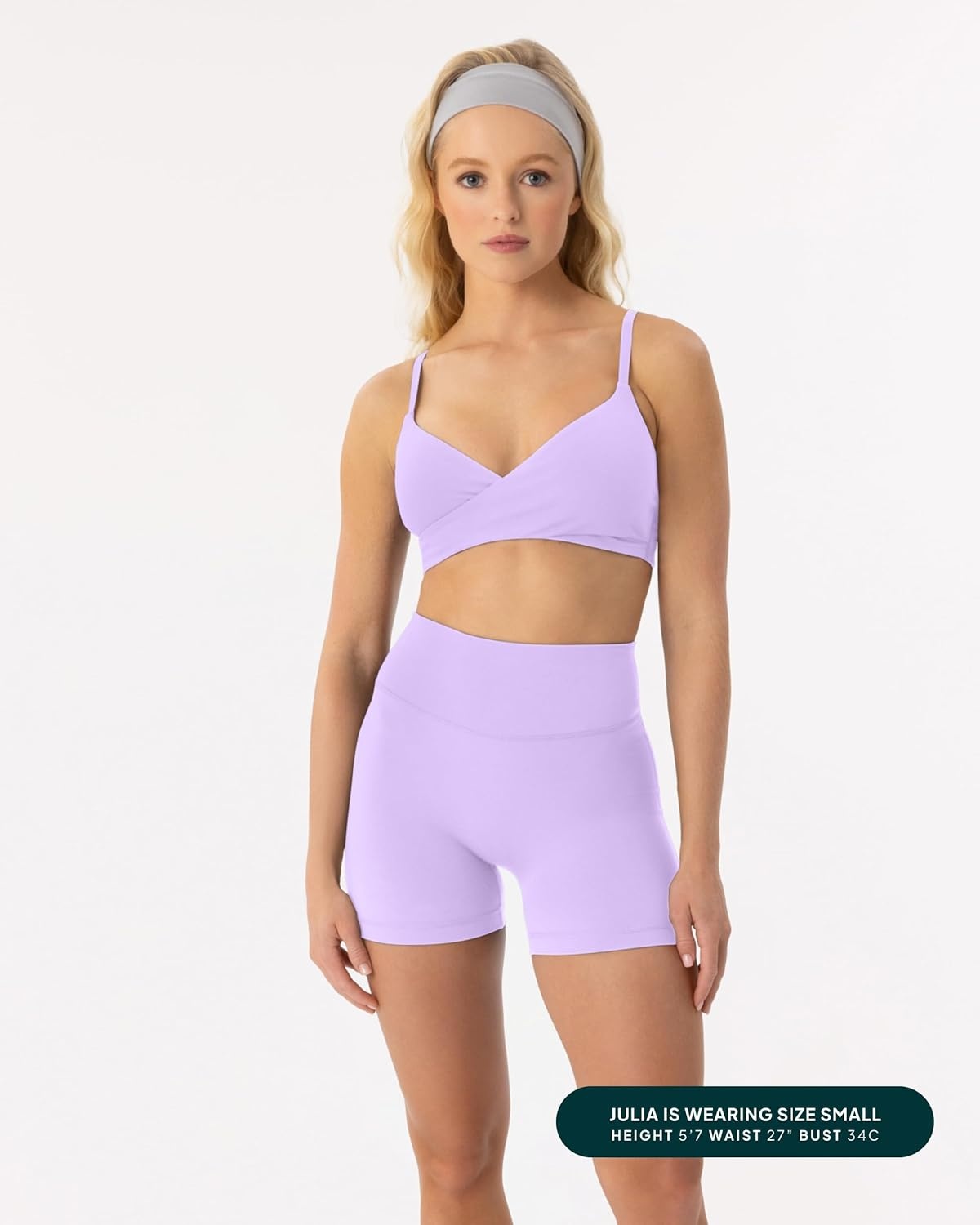 image:imagePAVOI ACTIVE CrossOver Sports Bra for Women Low Support Adjustable Cami Straps Cross Front Workout Yoga Bras FlexFlowLilac
