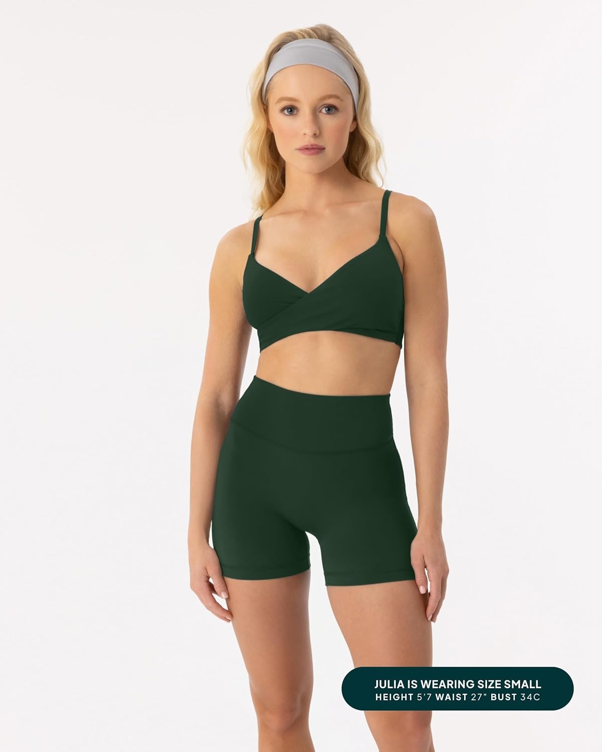 image:imagePAVOI ACTIVE CrossOver Sports Bra for Women Low Support Adjustable Cami Straps Cross Front Workout Yoga Bras FlexFlowPine Green