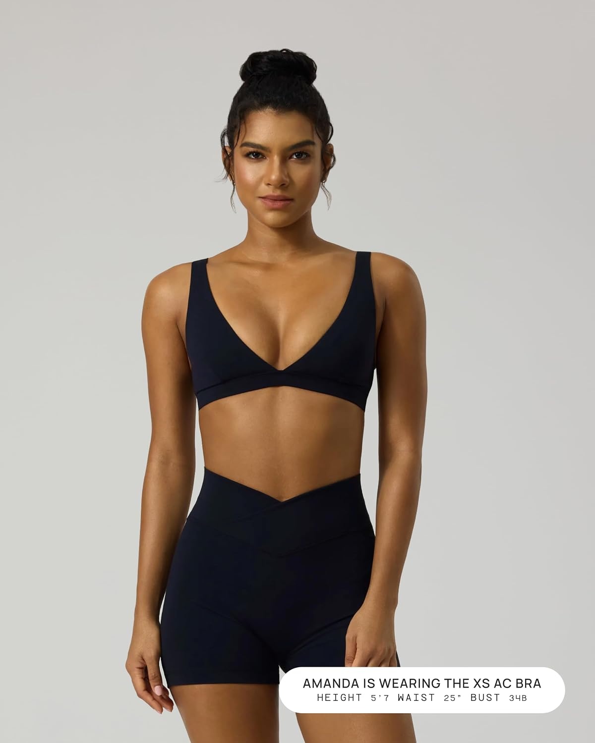 image:imagePAVOI ACTIVE Deep V Neck Sports Bra for Women Low Coverage Open Back V Plunge Low Cut Workout Bra Removable Pads FlexFlowBlack