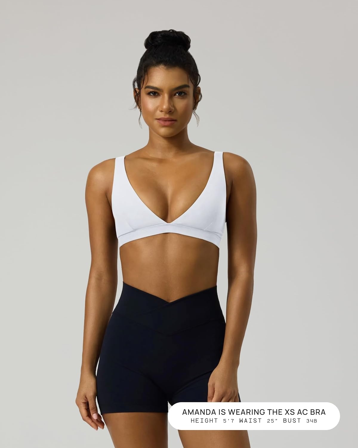 image:imagePAVOI ACTIVE Deep V Neck Sports Bra for Women Low Coverage Open Back V Plunge Low Cut Workout Bra Removable Pads FlexFlowWhite