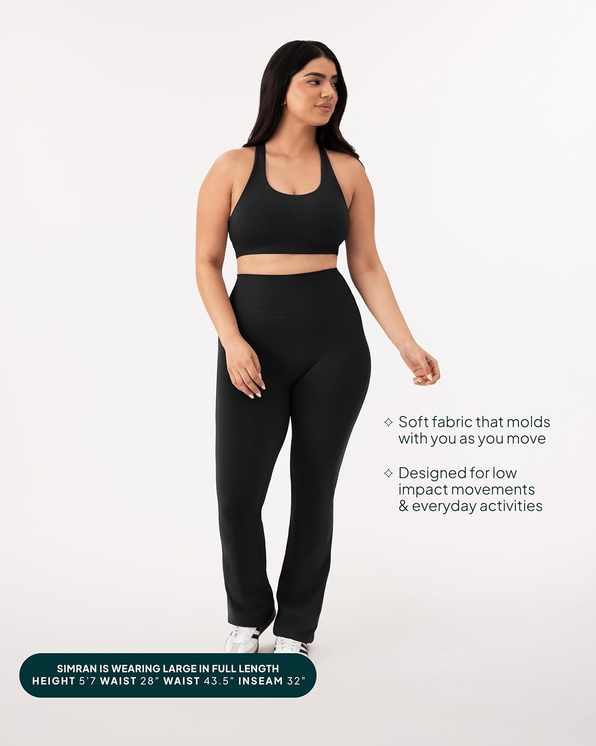 image:imagePAVOI ACTIVE High Waisted Flare Leggings for Women Buttery Soft Bell Bottom Workout Flared Wide Leg Yoga Pants FlexFlowBlack