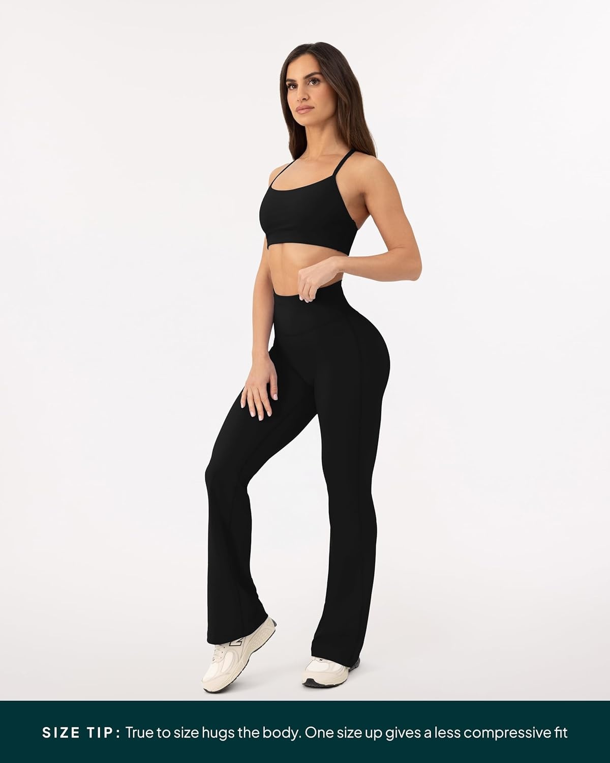 image:imagePAVOI ACTIVE High Waisted Flare Leggings for Women Buttery Soft Bell Bottom Workout Flared Wide Leg Yoga Pants FlexFlowBlack