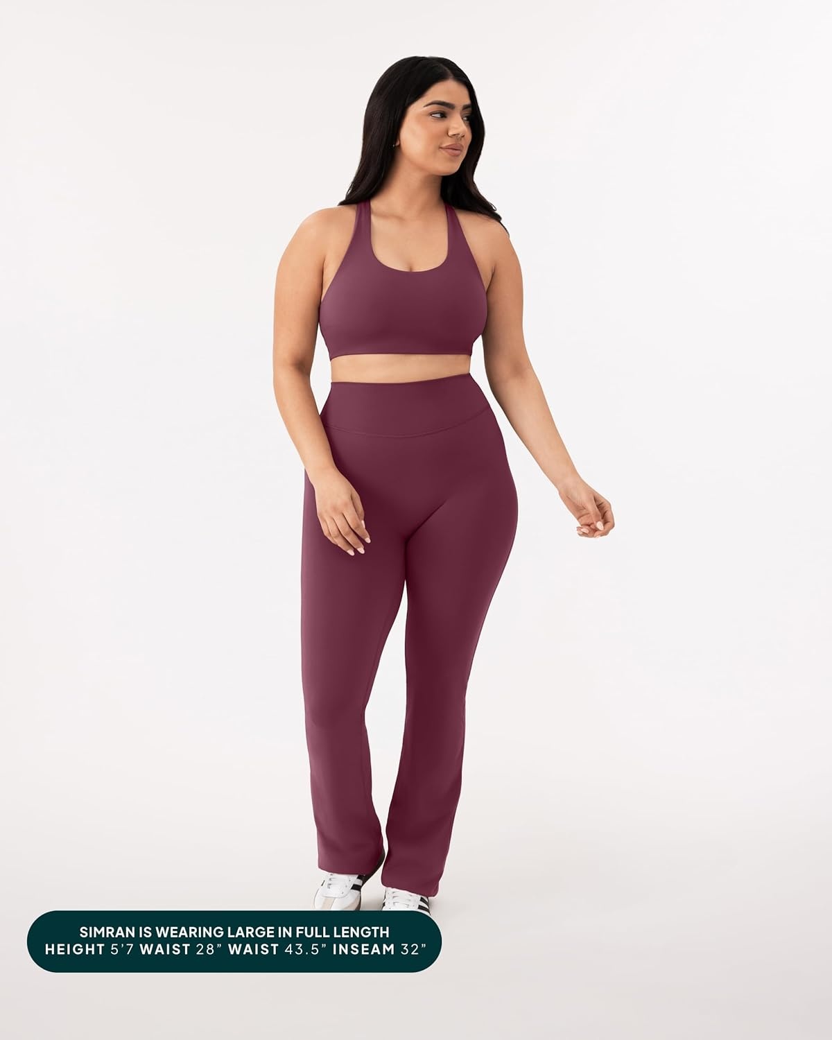 image:imagePAVOI ACTIVE High Waisted Flare Leggings for Women Buttery Soft Bell Bottom Workout Flared Wide Leg Yoga Pants FlexFlowBordeaux