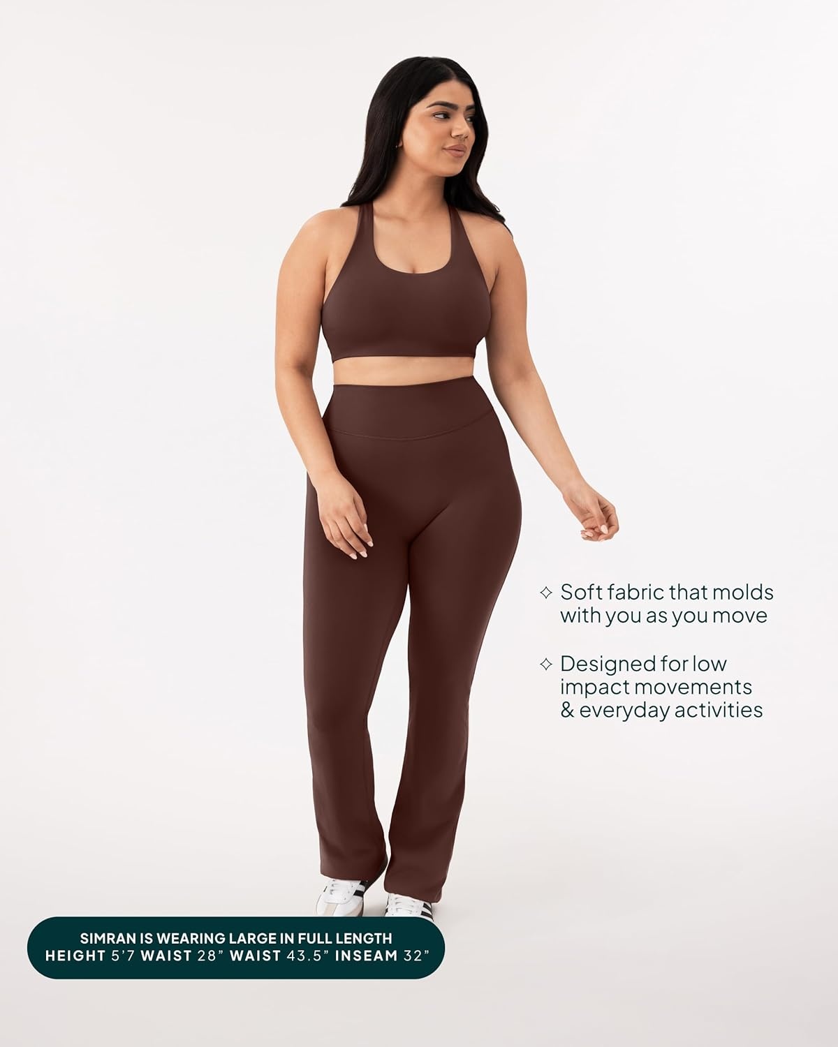 image:imagePAVOI ACTIVE High Waisted Flare Leggings for Women Buttery Soft Bell Bottom Workout Flared Wide Leg Yoga Pants FlexFlowCocoa