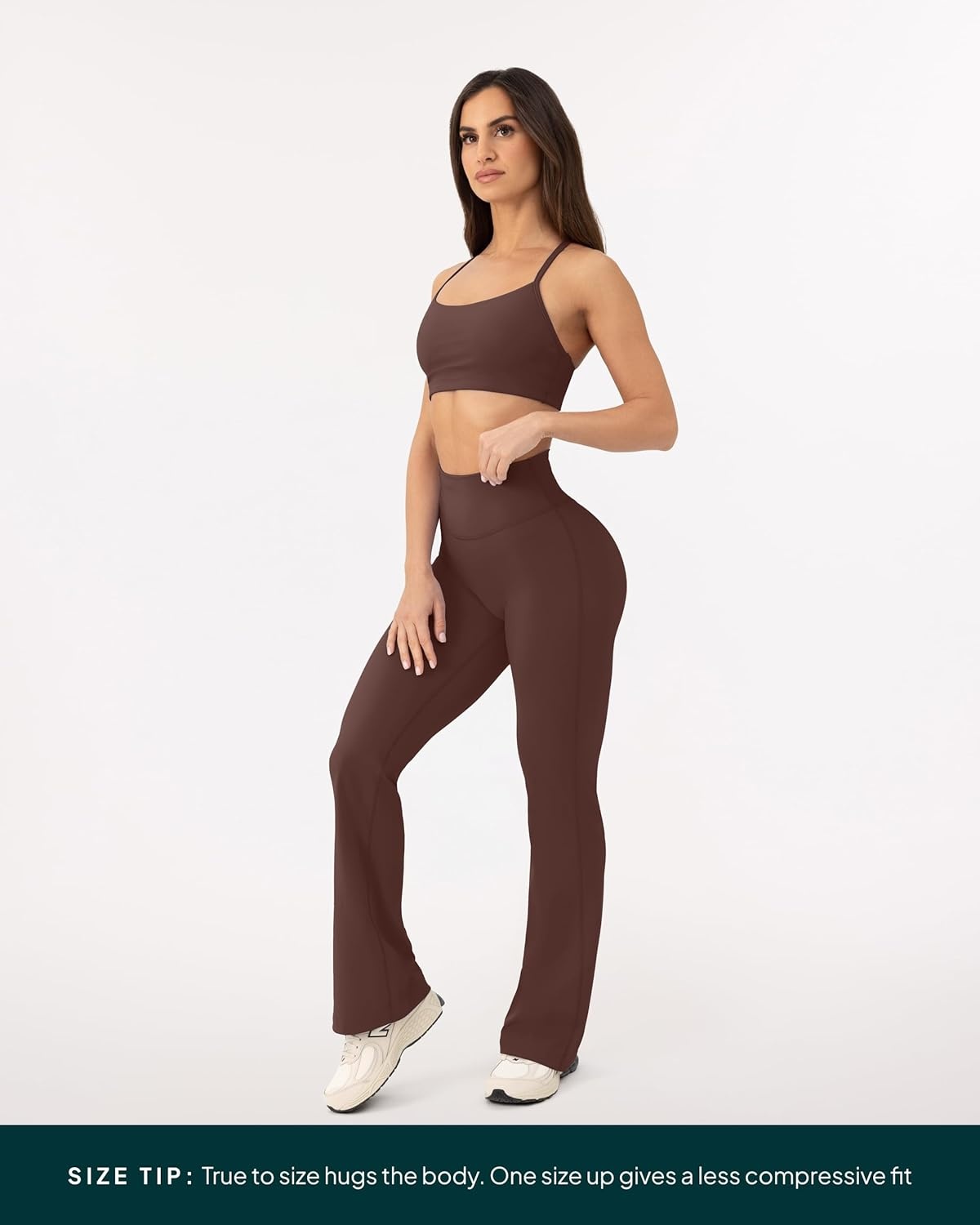 image:imagePAVOI ACTIVE High Waisted Flare Leggings for Women Buttery Soft Bell Bottom Workout Flared Wide Leg Yoga Pants FlexFlowCocoa