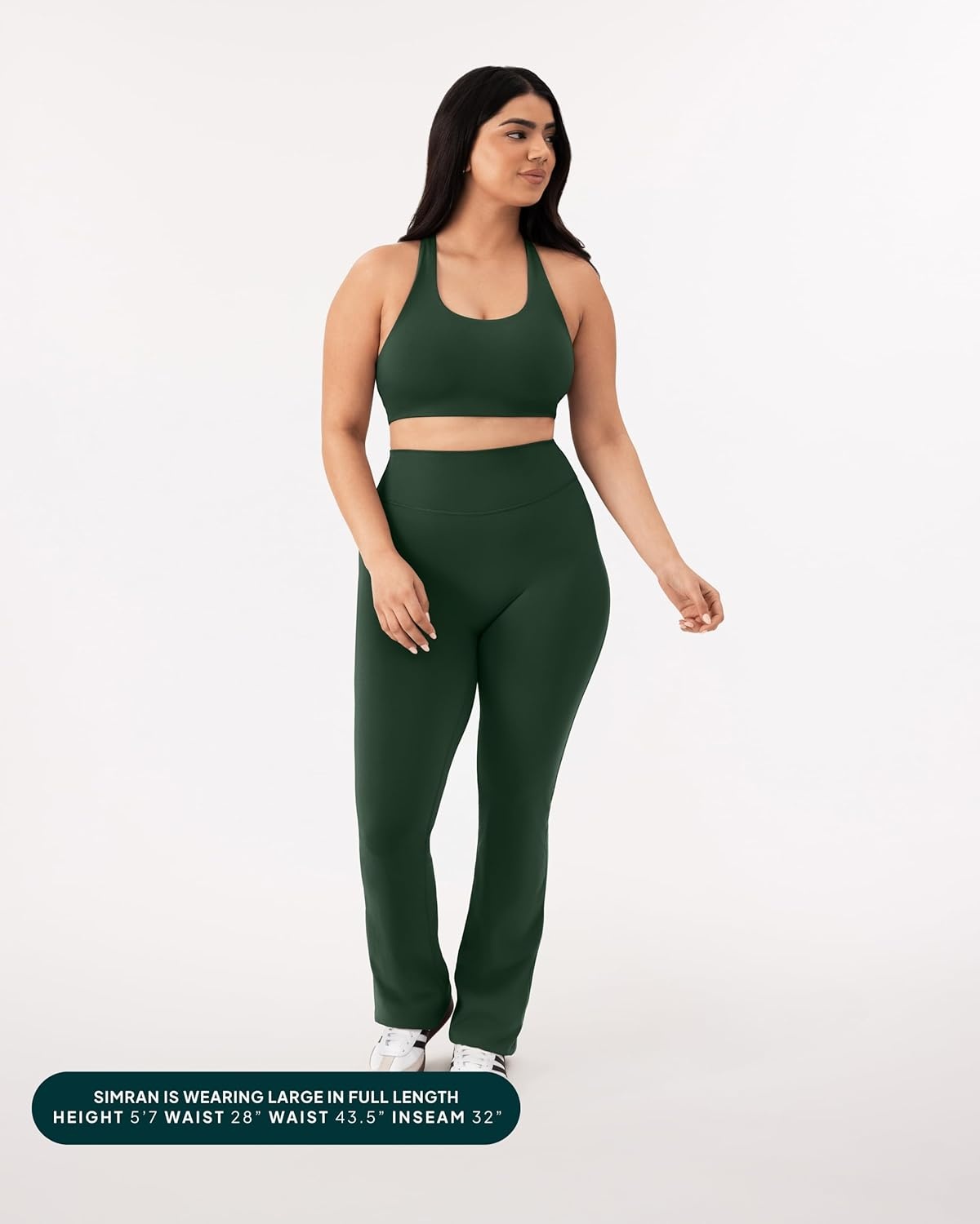 image:imagePAVOI ACTIVE High Waisted Flare Leggings for Women Buttery Soft Bell Bottom Workout Flared Wide Leg Yoga Pants FlexFlowPine Green