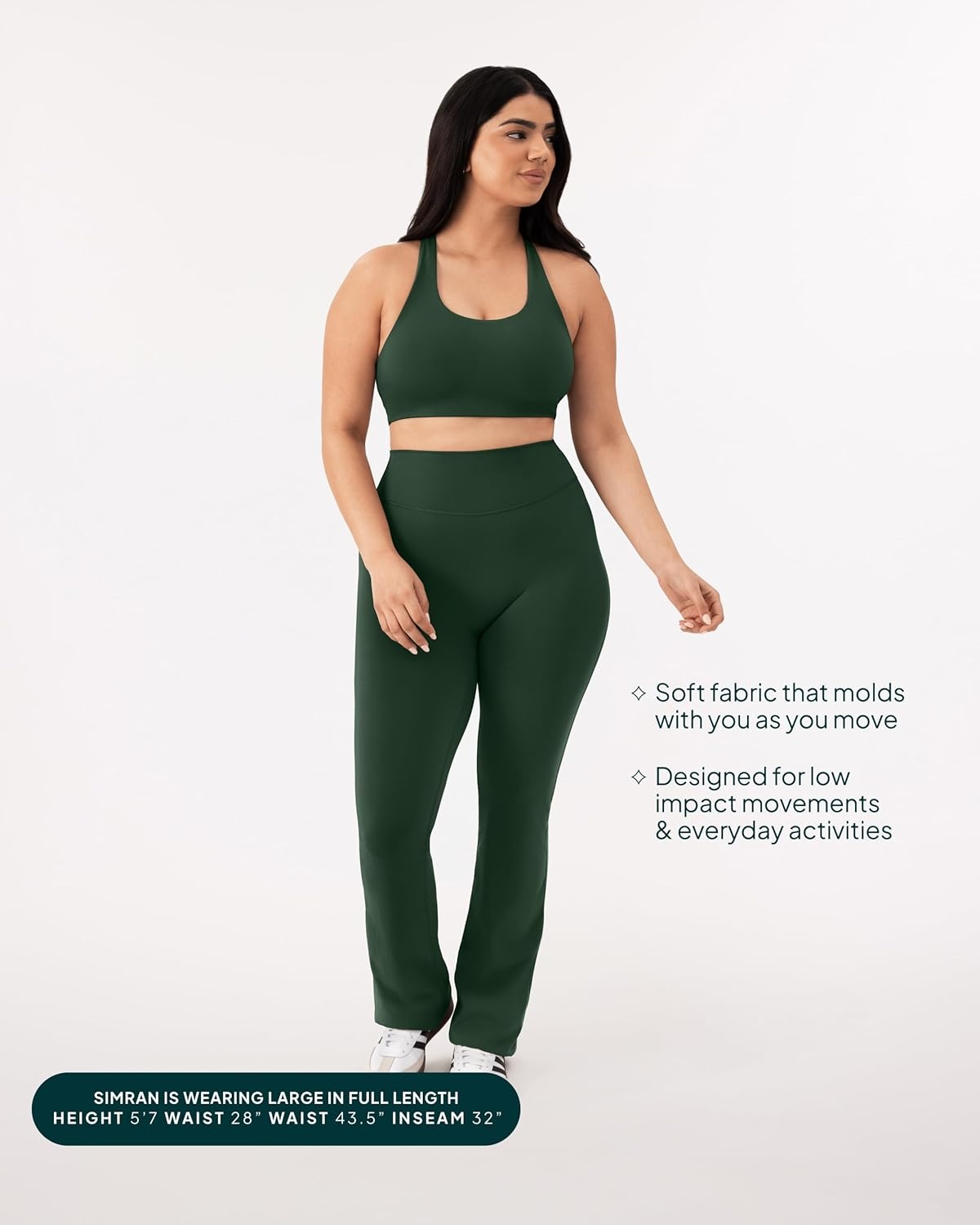 image:imagePAVOI ACTIVE High Waisted Flare Leggings for Women Buttery Soft Bell Bottom Workout Flared Wide Leg Yoga Pants FlexFlowPine Green