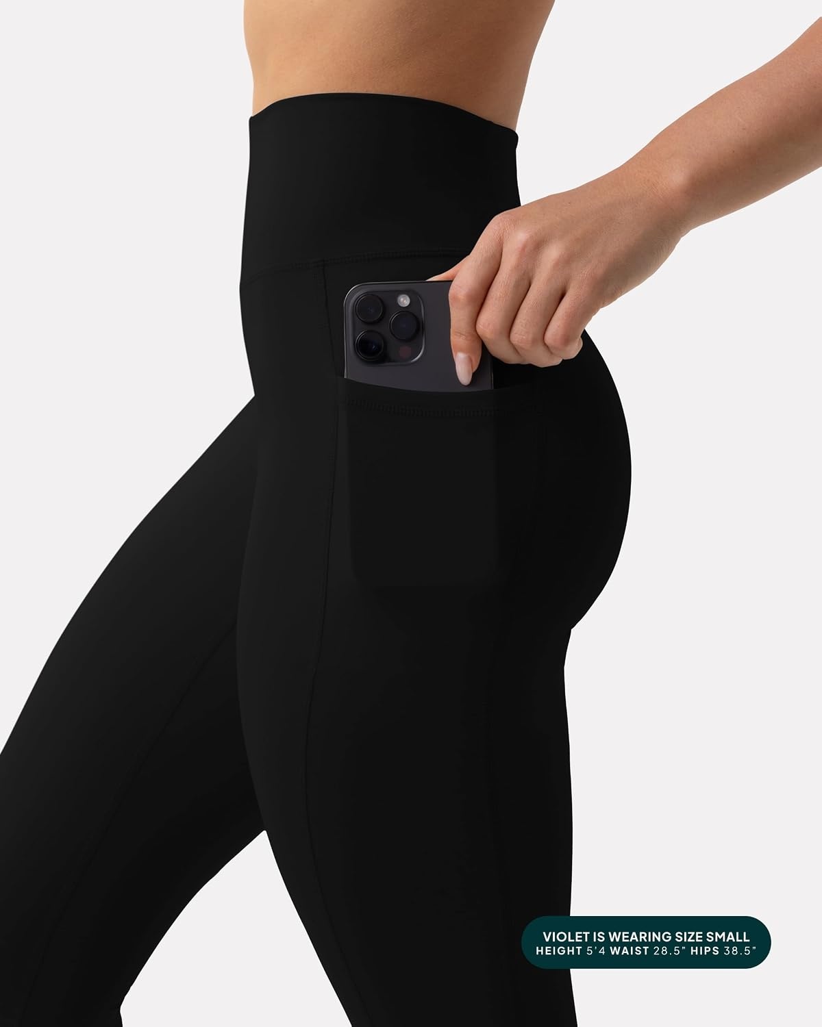 image:imagePAVOI ACTIVE Leggings with Pockets Compressive High Waisted Butt Sculpting Womens Full Length Workout Pants HiPerformBlack