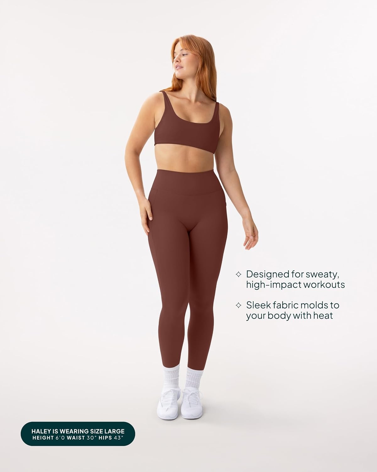 image:imagePAVOI ACTIVE Leggings with Pockets Compressive High Waisted Butt Sculpting Womens Full Length Workout Pants HiPerformChocolate