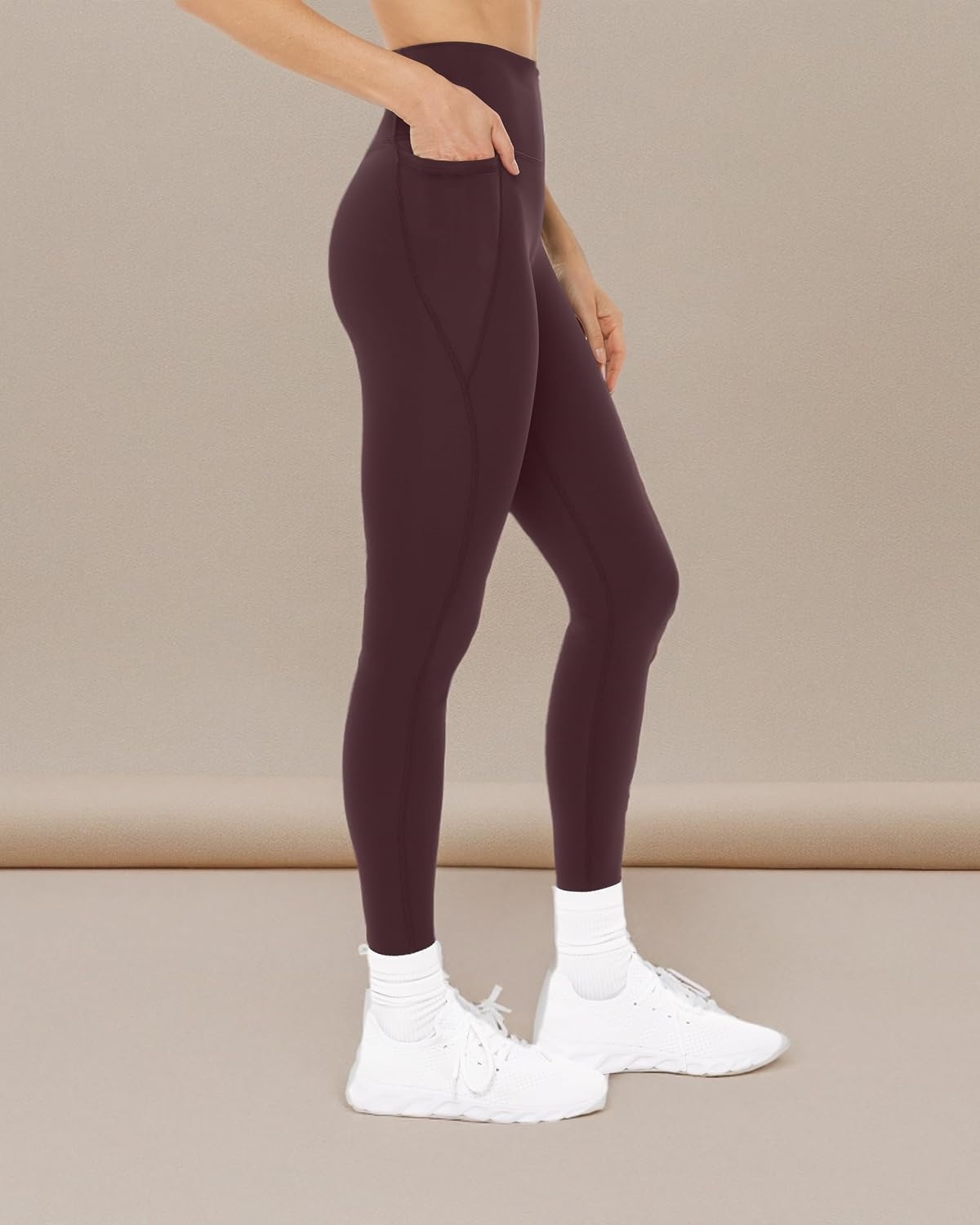 image:imagePAVOI ACTIVE Leggings with Pockets Compressive High Waisted Butt Sculpting Womens Full Length Workout Pants HiPerformCocoa