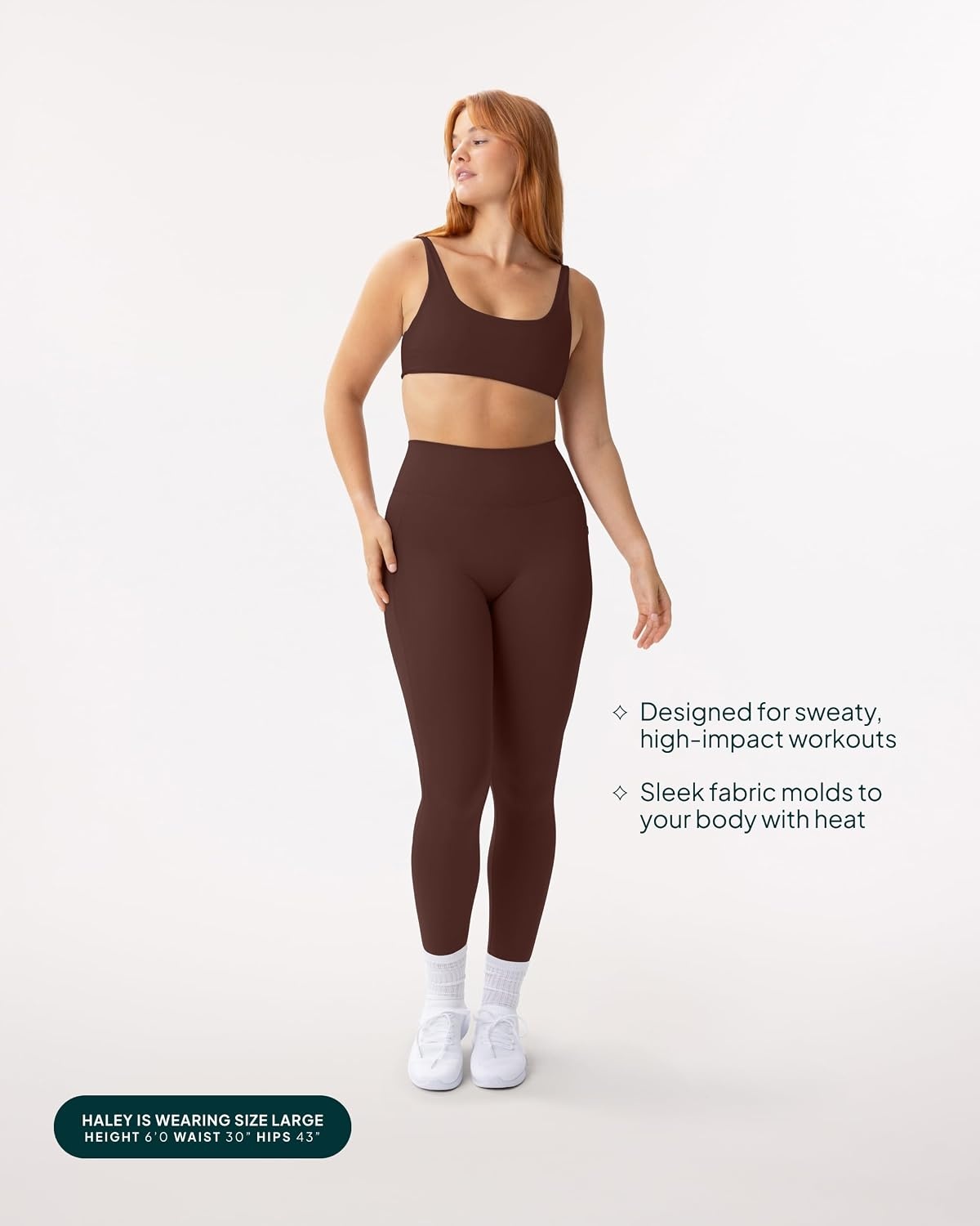 image:imagePAVOI ACTIVE Leggings with Pockets Compressive High Waisted Butt Sculpting Womens Full Length Workout Pants HiPerformCocoa