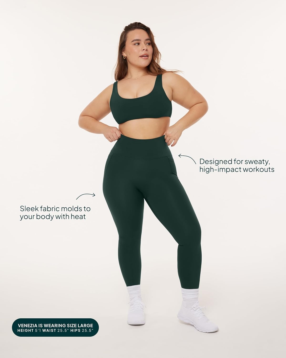 image:imagePAVOI ACTIVE Leggings with Pockets Compressive High Waisted Butt Sculpting Womens Full Length Workout Pants HiPerformMoss