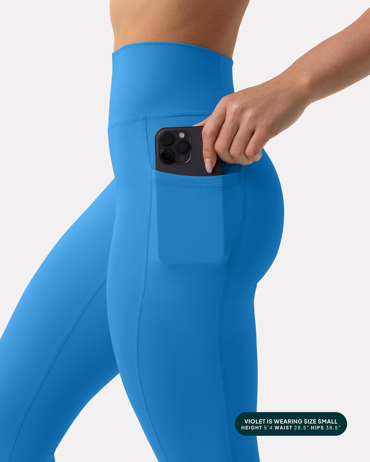 image:imagePAVOI ACTIVE Leggings with Pockets Compressive High Waisted Butt Sculpting Womens Full Length Workout Pants HiPerformRoyal Blue