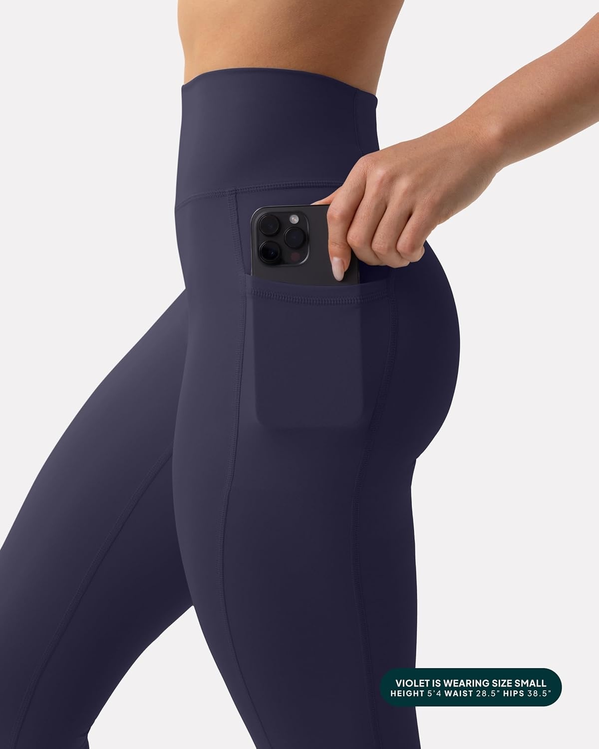 image:imagePAVOI ACTIVE Leggings with Pockets Compressive High Waisted Butt Sculpting Womens Full Length Workout Pants HiPerformTwilight