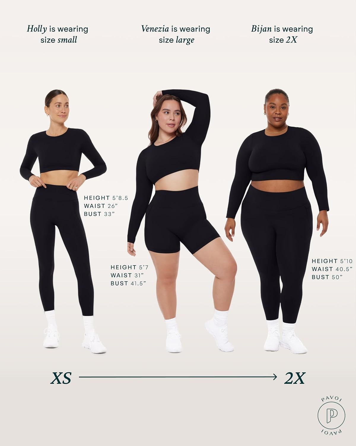image:imagePAVOI ACTIVE Long Sleeve Crop Top Medium Support Crew Neck MoistureWicking Womens Performance Gym Workout Tee HiPerformBlack
