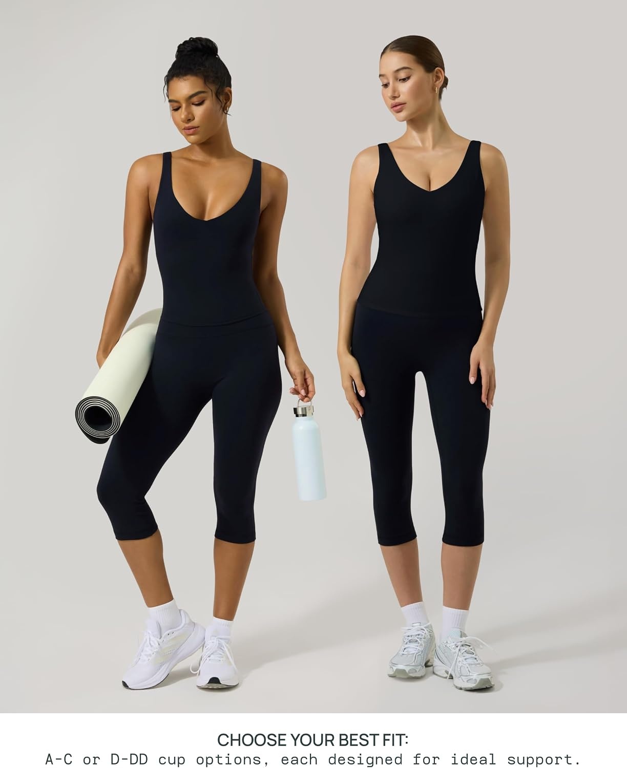 image:imagePAVOI ACTIVE Longline Sports Bra for Women Mid Support Tank Top FlexFlow Wirefree Workout Cropped Tank with Built in Bra V Neck Medium Support Long Sports BraBlack