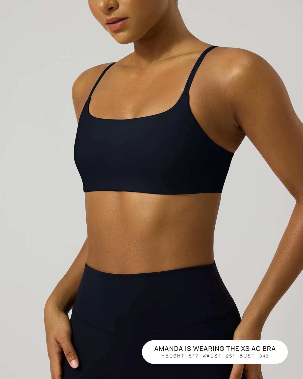 image:imagePAVOI ACTIVE Low Square Neck Sports Bra Adjustable Thin Straps Workout Square Neck Bra for Women Removable Pads FlexFlowBlack