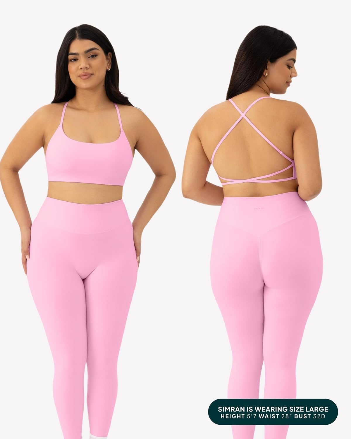 image:imagePAVOI ACTIVE Open Back Strappy Yoga Workout Bras for Women Low Support CrissCross Sports Gym Bra Removable Pads FlexFlowBubblegum