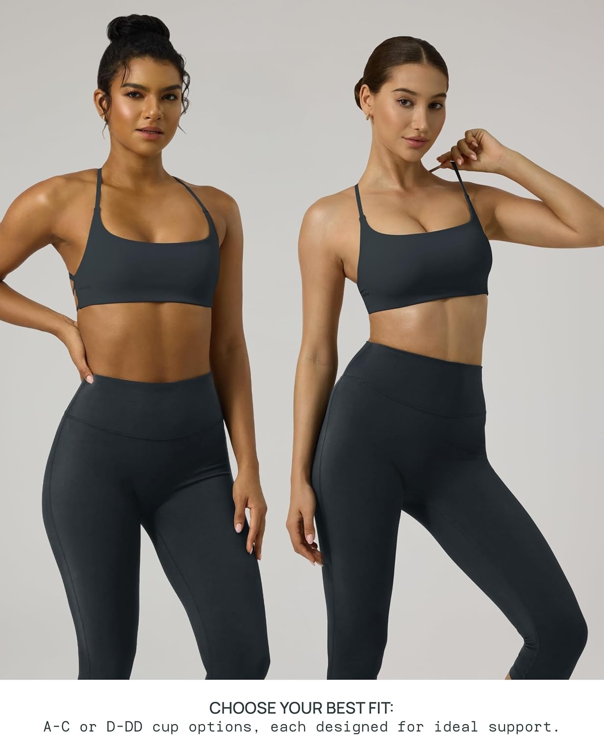 image:imagePAVOI ACTIVE Open Back Strappy Yoga Workout Bras for Women Low Support CrissCross Sports Gym Bra Removable Pads FlexFlowForest Slate
