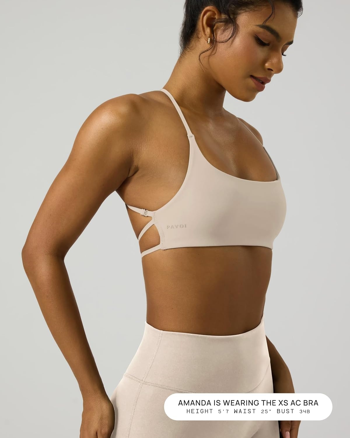 image:imagePAVOI ACTIVE Open Back Strappy Yoga Workout Bras for Women Low Support CrissCross Sports Gym Bra Removable Pads FlexFlowMoon