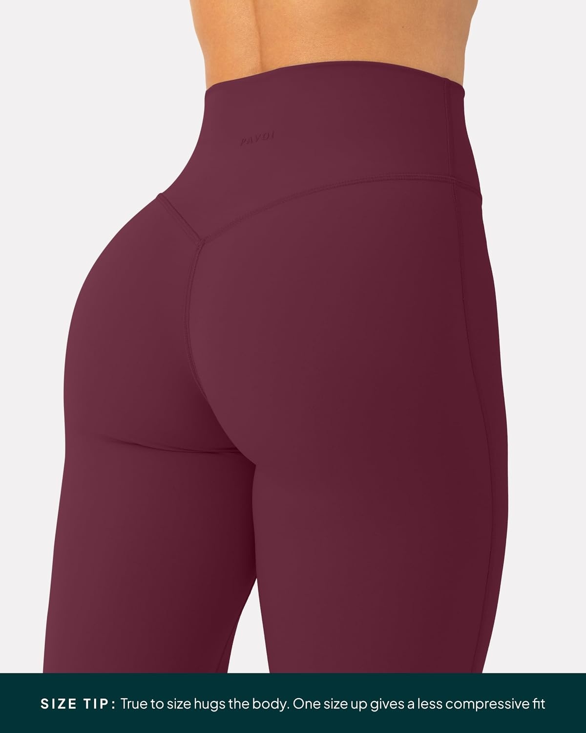 image:imagePAVOI ACTIVE Pilates Crossover Leggings for Women Buttery Soft High Waisted V Cut Cross Waist Workout Yoga Pants FlexFlowBordeaux