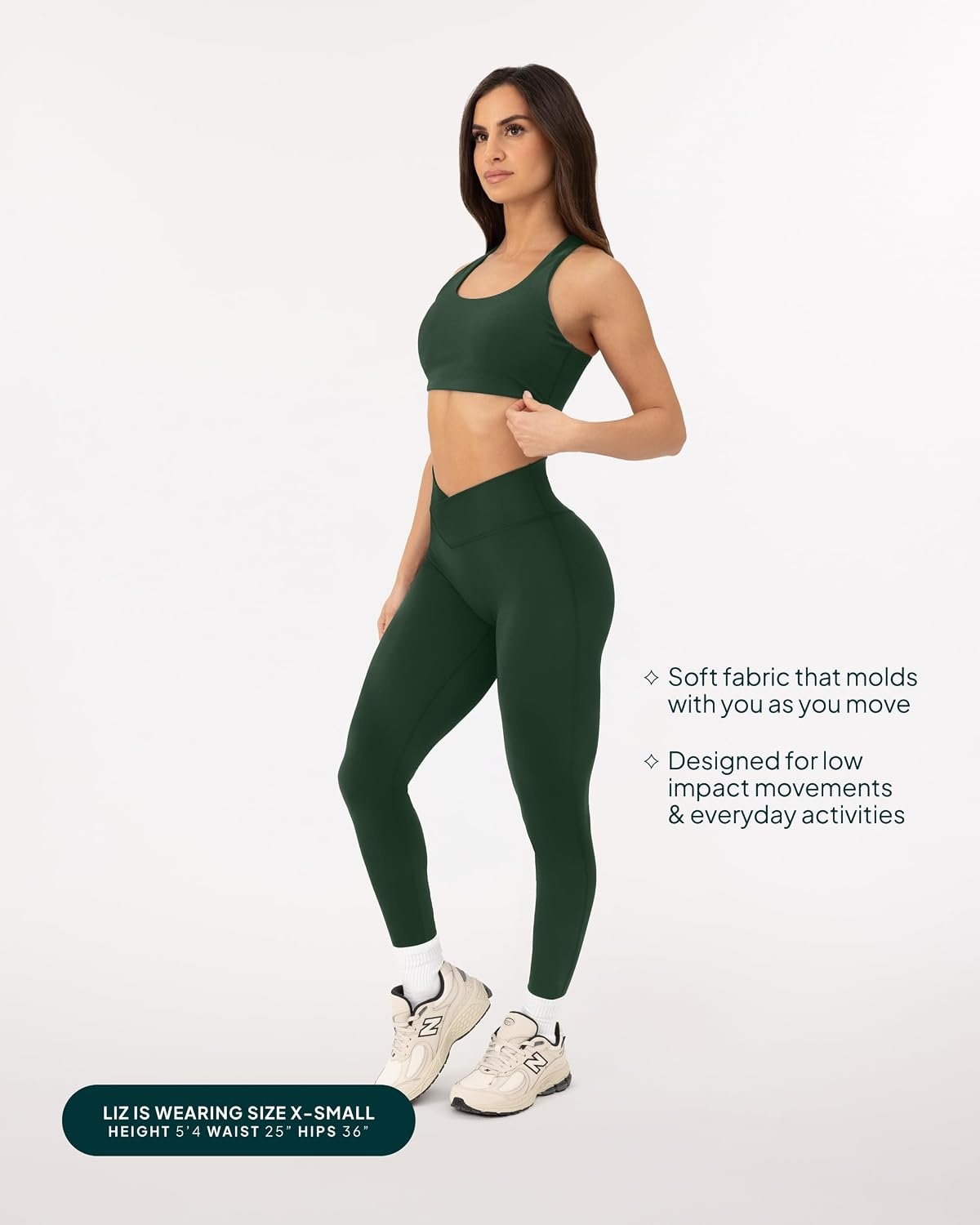 image:imagePAVOI ACTIVE Pilates Crossover Leggings for Women Buttery Soft High Waisted V Cut Cross Waist Workout Yoga Pants FlexFlowPine Green