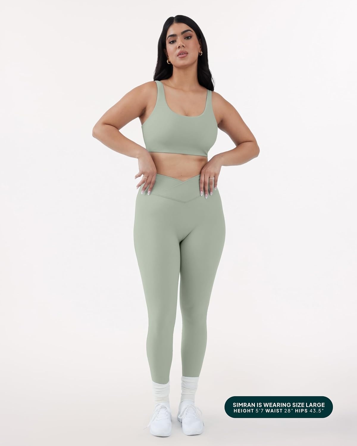image:imagePAVOI ACTIVE Pilates Crossover Leggings for Women Buttery Soft High Waisted V Cut Cross Waist Workout Yoga Pants FlexFlowSage