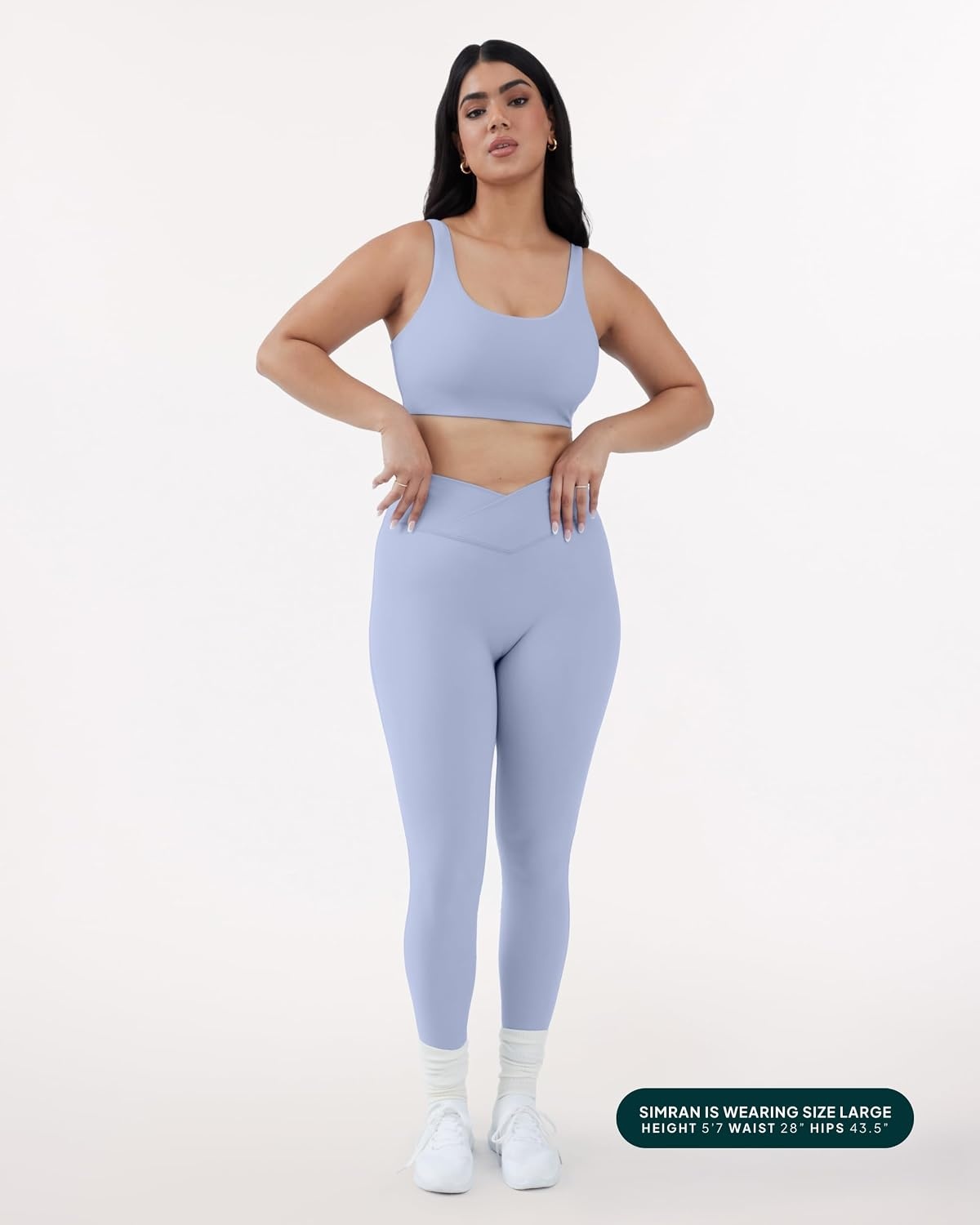 image:imagePAVOI ACTIVE Pilates Crossover Leggings for Women Buttery Soft High Waisted V Cut Cross Waist Workout Yoga Pants FlexFlowSeabreeze