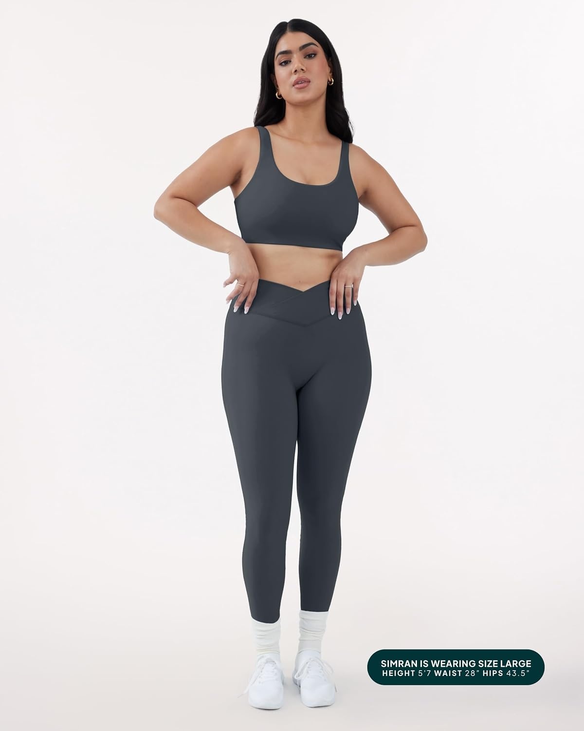 image:imagePAVOI ACTIVE Pilates Crossover Leggings for Women Buttery Soft High Waisted V Cut Cross Waist Workout Yoga Pants FlexFlowThunder