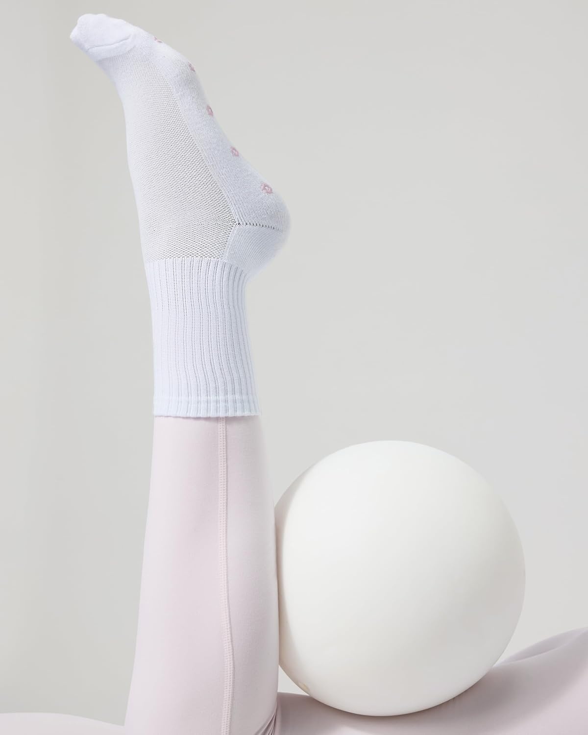image:imagePAVOI ACTIVE Pilates Socks with Grips for Women One Size Non Slip QuarterCrew Grip Socks for Yoga Barre Bamboo BlendFlower