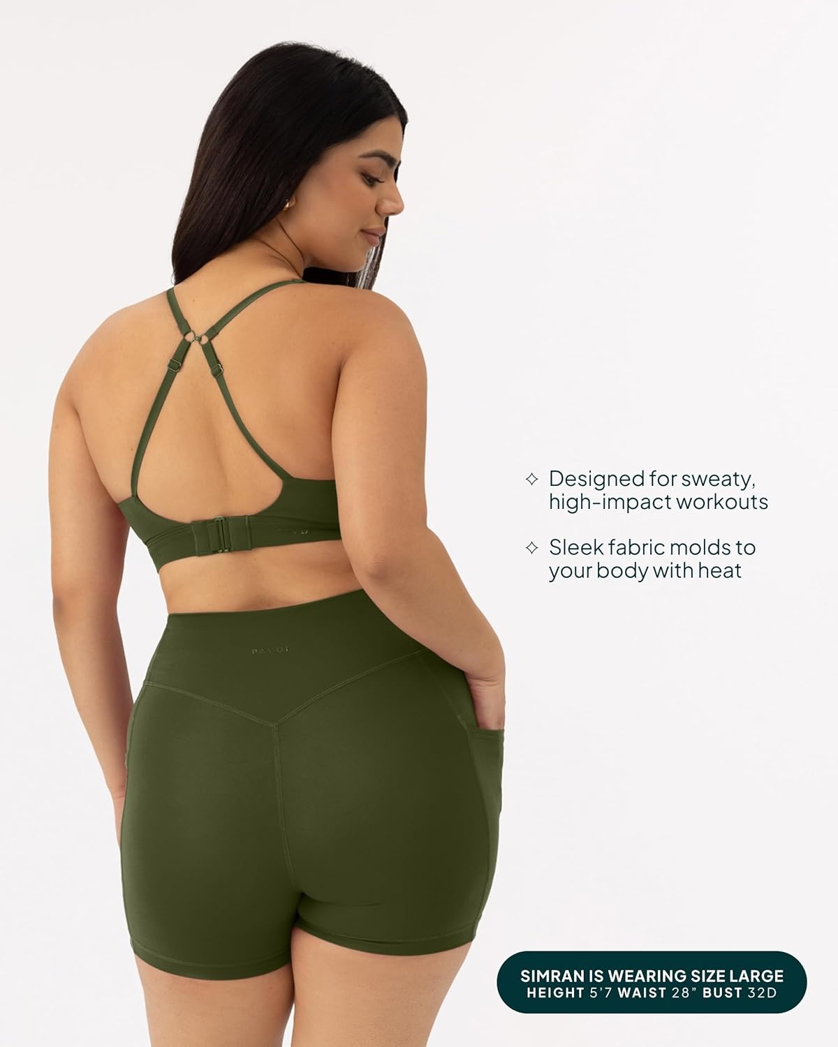 image:imagePAVOI ACTIVE Racerback Adjustable Sports Bra for Women High Support Convertible Straps High Impact Workout Bras HiPerformArmy