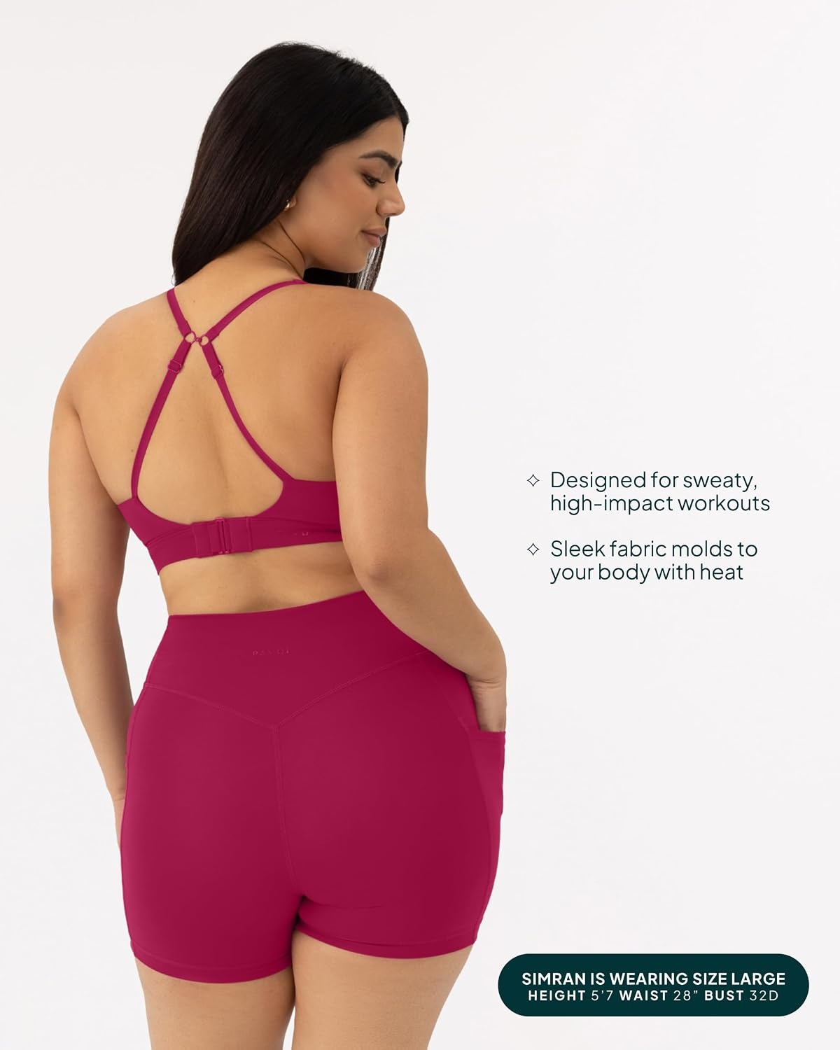 image:imagePAVOI ACTIVE Racerback Adjustable Sports Bra for Women High Support Convertible Straps High Impact Workout Bras HiPerformBerry