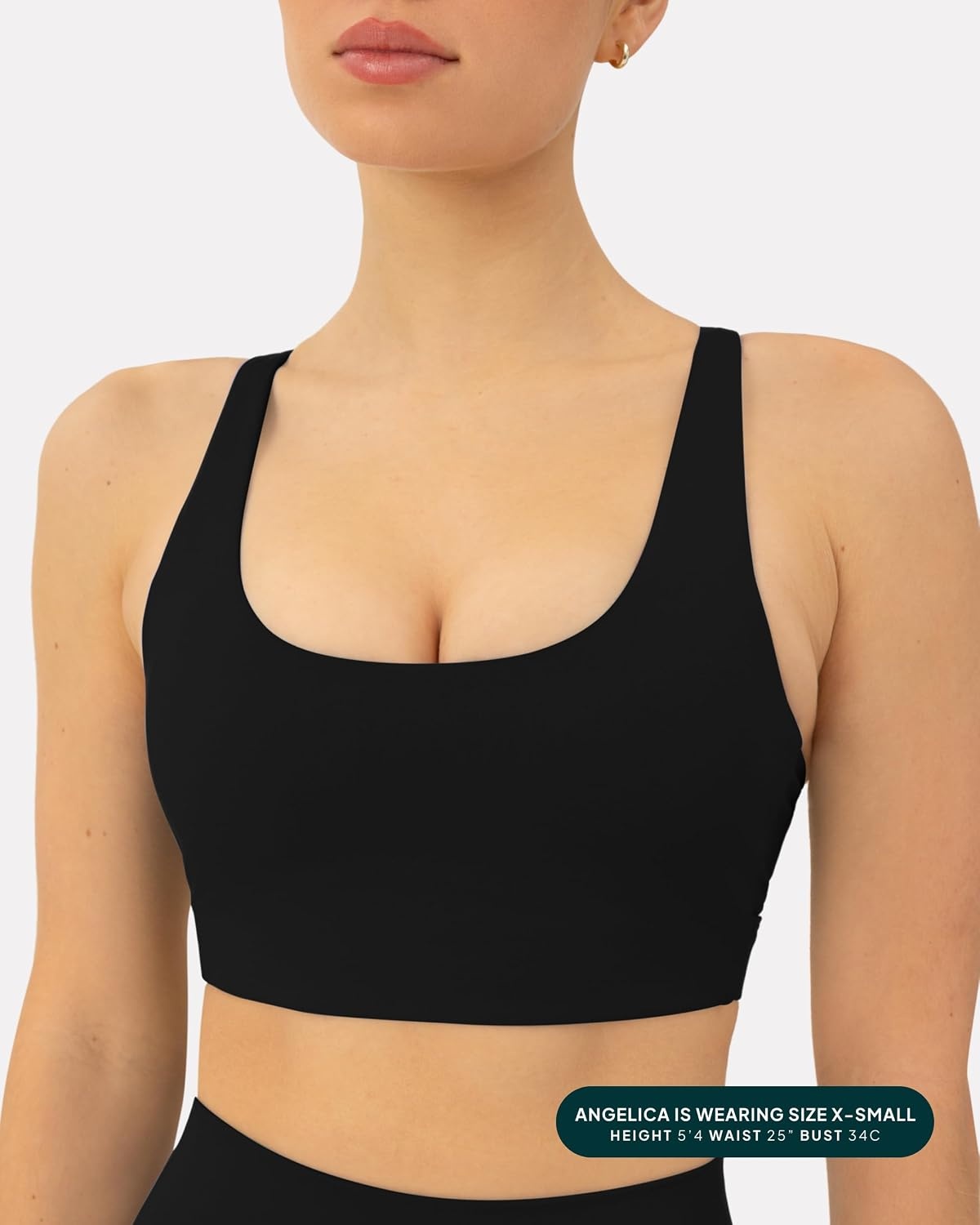 image:imagePAVOI ACTIVE Racerback Adjustable Sports Bra for Women High Support Convertible Straps High Impact Workout Bras HiPerformBlack