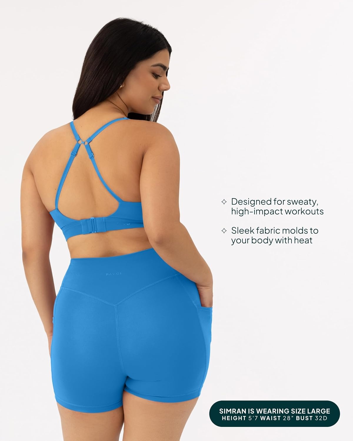 image:imagePAVOI ACTIVE Racerback Adjustable Sports Bra for Women High Support Convertible Straps High Impact Workout Bras HiPerformRoyal Blue