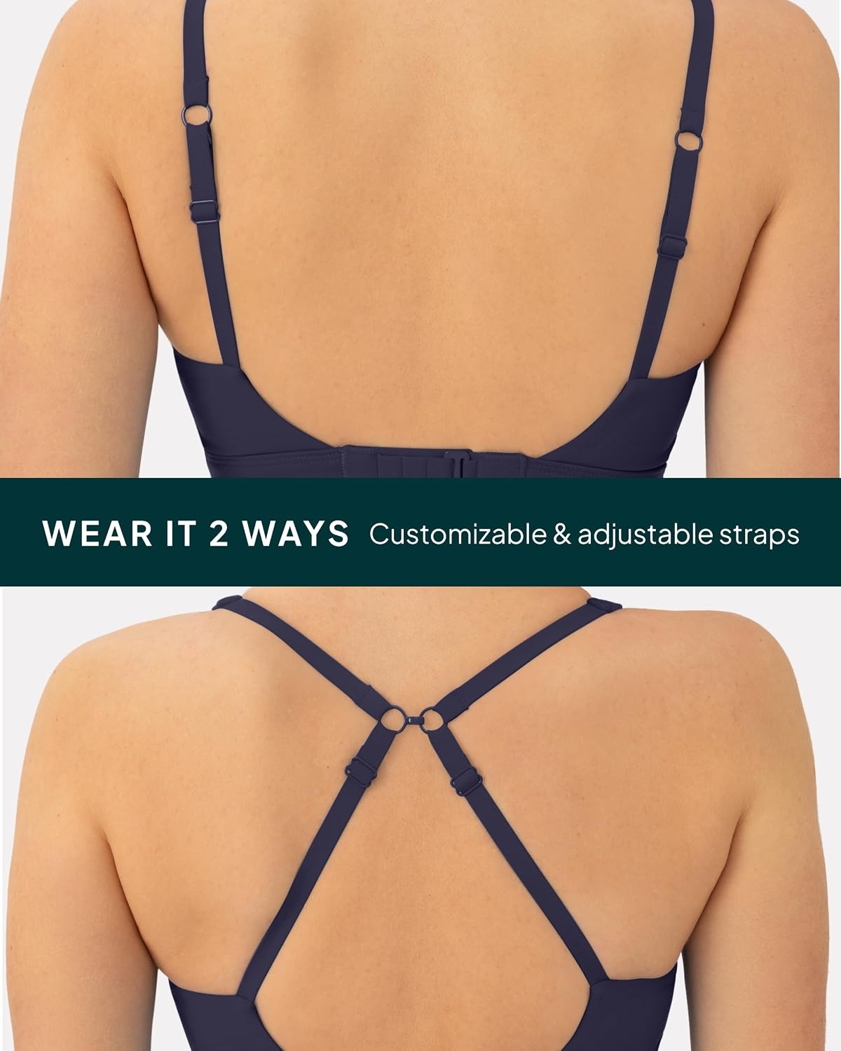image:imagePAVOI ACTIVE Racerback Adjustable Sports Bra for Women High Support Convertible Straps High Impact Workout Bras HiPerformTwilight