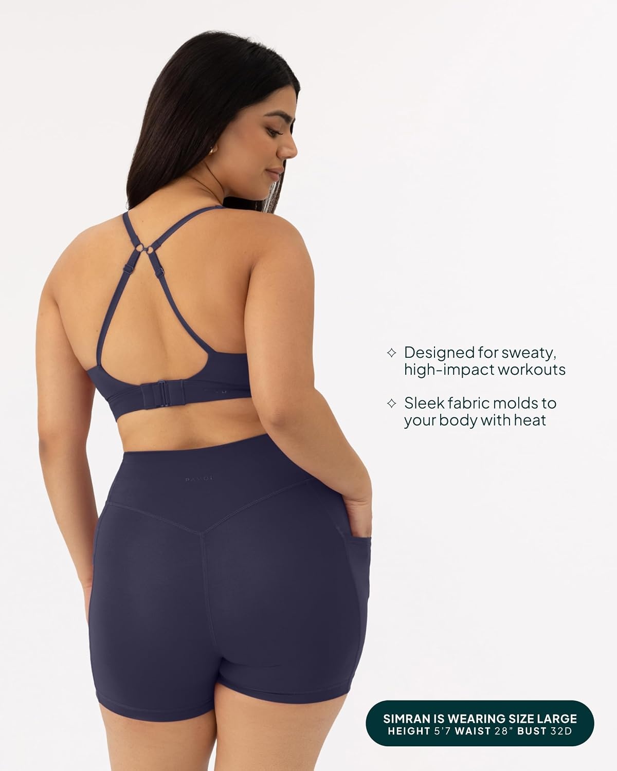 image:imagePAVOI ACTIVE Racerback Adjustable Sports Bra for Women High Support Convertible Straps High Impact Workout Bras HiPerformTwilight