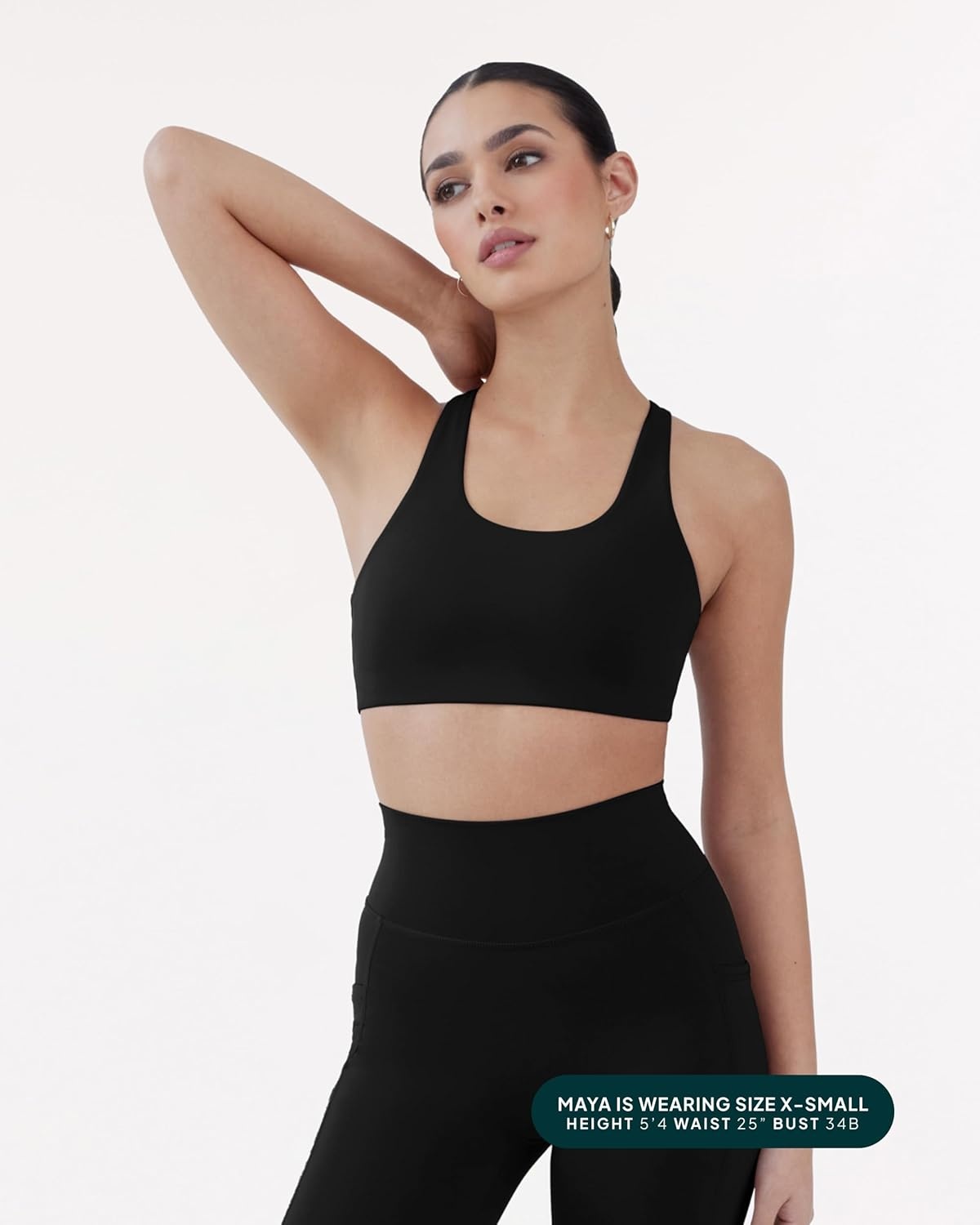 image:imagePAVOI ACTIVE Racerback Supportive Sports Bras for Women High Support Scoop Neck Gym Workout Bra Removable Pads HiPerformBlack