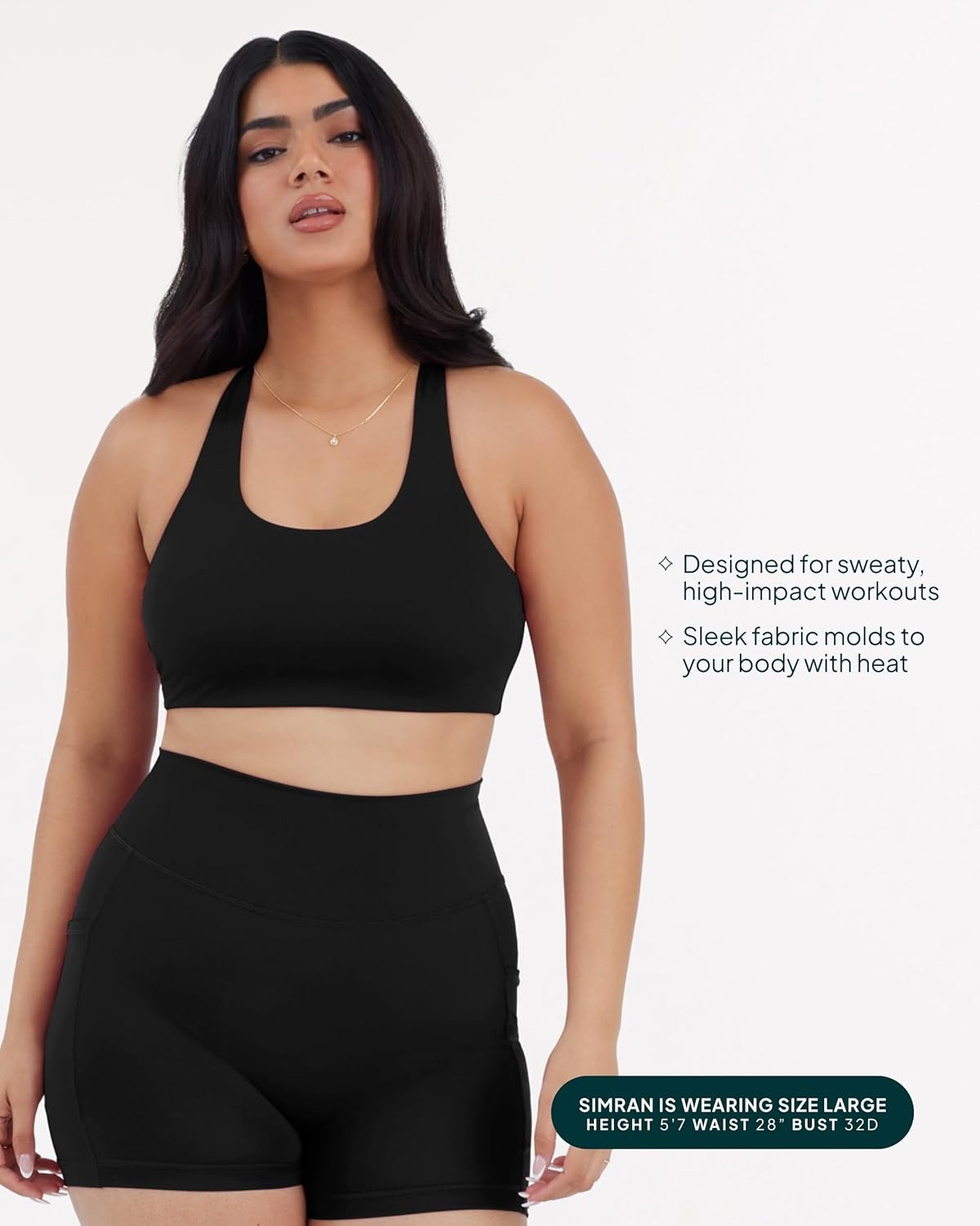 image:imagePAVOI ACTIVE Racerback Supportive Sports Bras for Women High Support Scoop Neck Gym Workout Bra Removable Pads HiPerformBlack