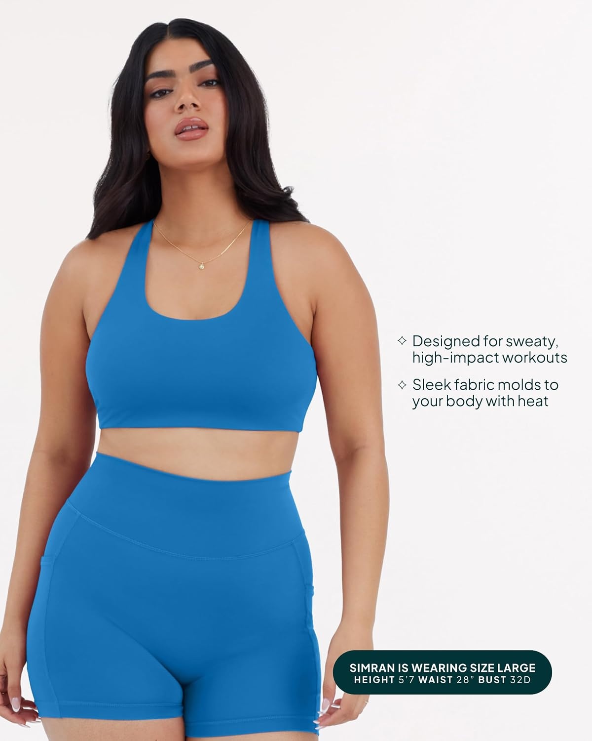 image:imagePAVOI ACTIVE Racerback Supportive Sports Bras for Women High Support Scoop Neck Gym Workout Bra Removable Pads HiPerformRoyal Blue