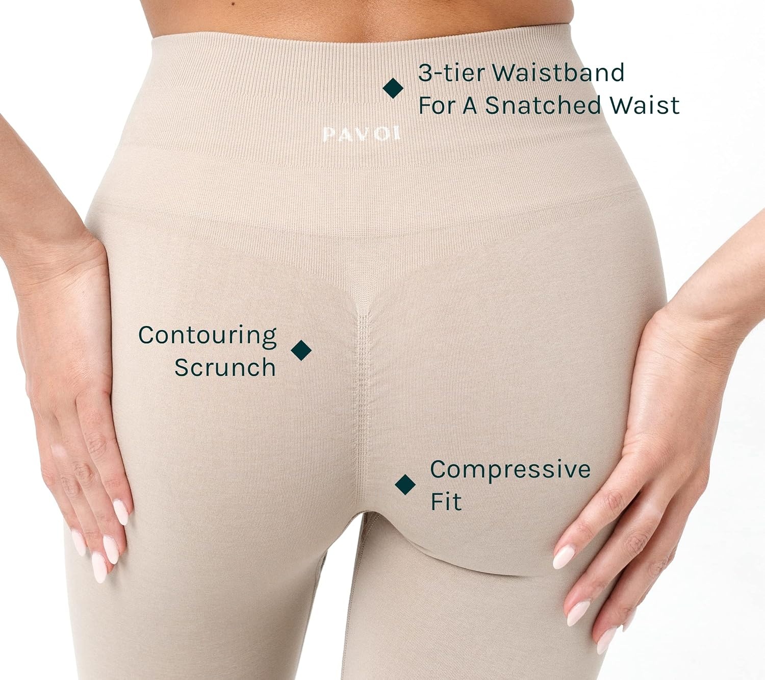 image:imagePAVOI ACTIVE Seamless Scrunch Butt Leggings High Waisted Compression Sculpting Women Full Length Workout Pants SculptFormBrown
