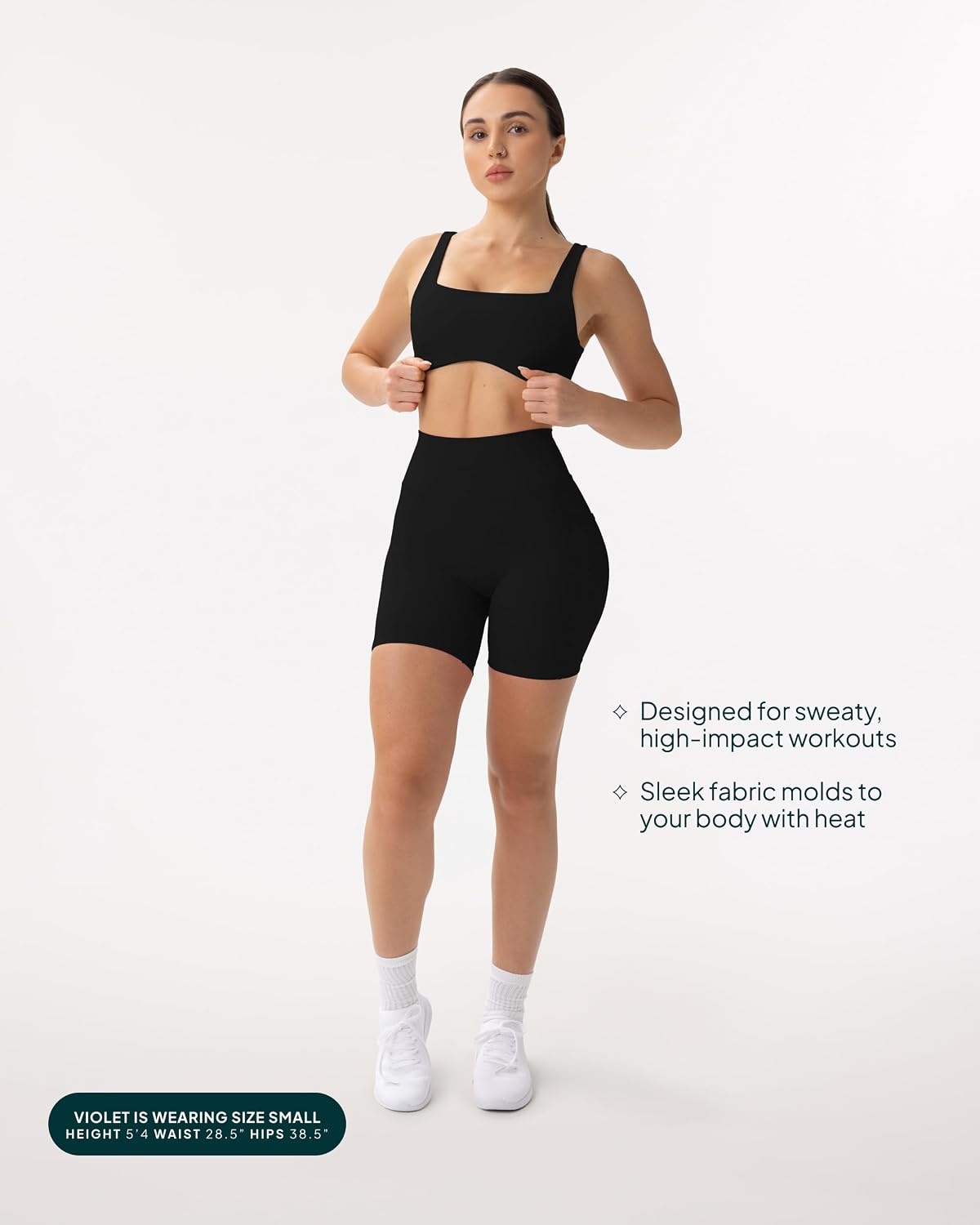 image:imagePAVOI ACTIVE Shorts with Pockets Compressive High Waisted Butt Sculpting 4 amp 6 Womens Biker Shorts HiPerform XXS to 3XBlack