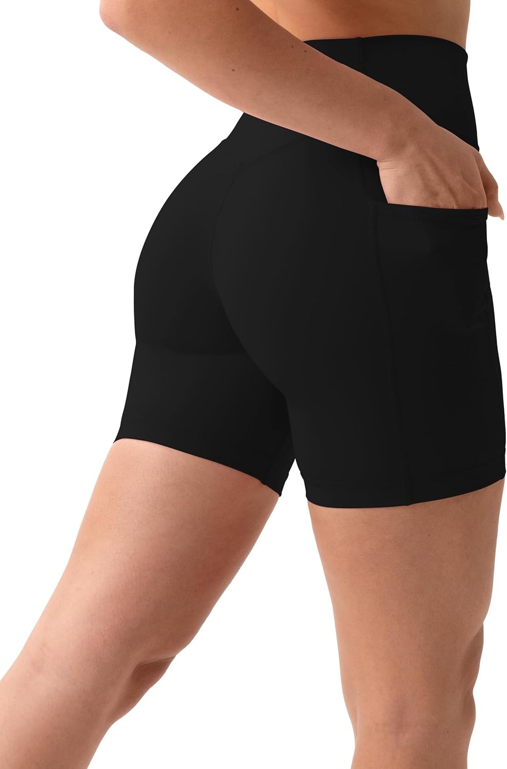image:imagePAVOI ACTIVE Shorts with Pockets Compressive High Waisted Butt Sculpting 4 amp 6 Womens Biker Shorts HiPerform XXS to 3XBlack