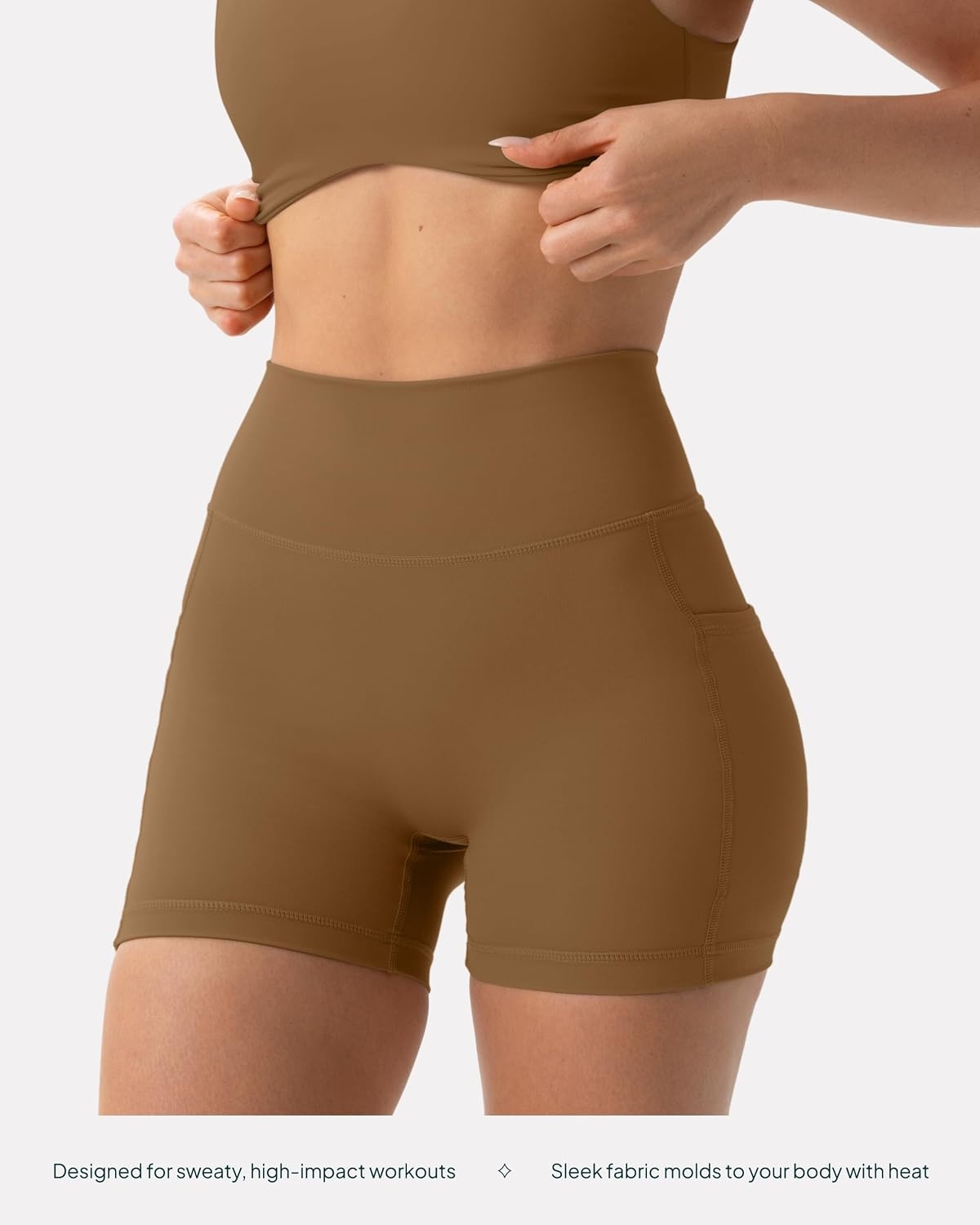 image:imagePAVOI ACTIVE Shorts with Pockets Compressive High Waisted Butt Sculpting 4 amp 6 Womens Biker Shorts HiPerform XXS to 3XCafe