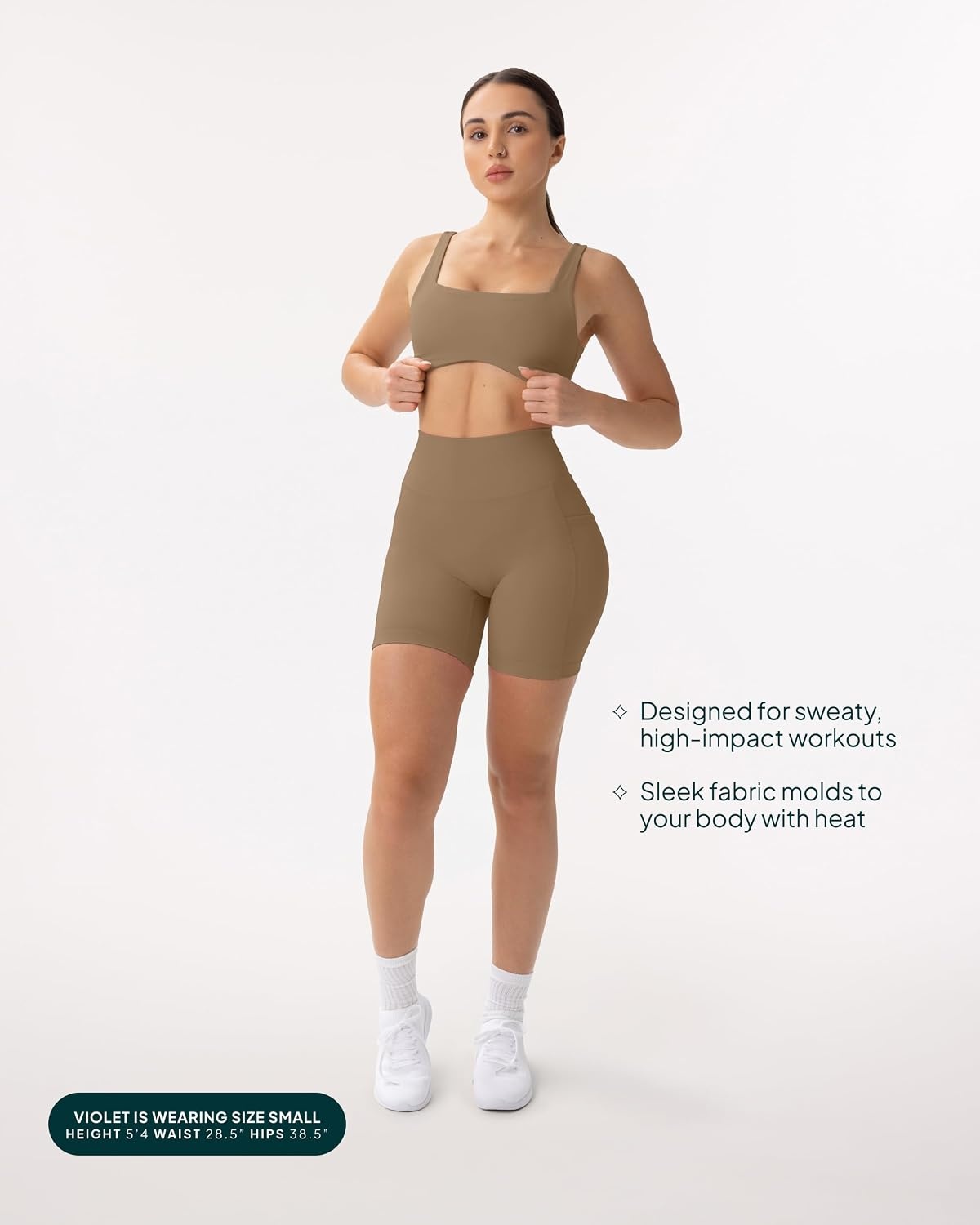 image:imagePAVOI ACTIVE Shorts with Pockets Compressive High Waisted Butt Sculpting 4 amp 6 Womens Biker Shorts HiPerform XXS to 3XCafe