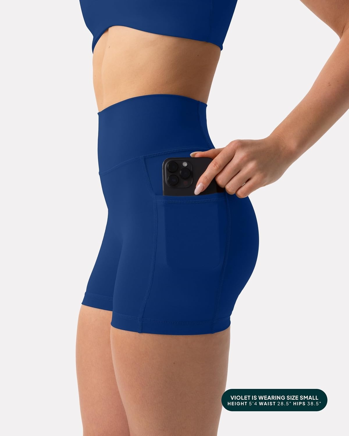 image:imagePAVOI ACTIVE Shorts with Pockets Compressive High Waisted Butt Sculpting 4 amp 6 Womens Biker Shorts HiPerform XXS to 3XIndigo