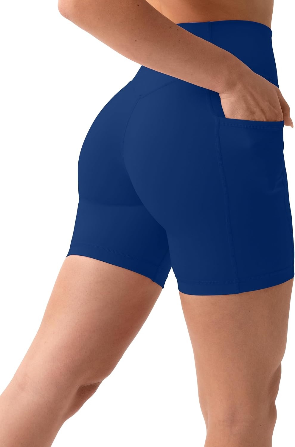 image:imagePAVOI ACTIVE Shorts with Pockets Compressive High Waisted Butt Sculpting 4 amp 6 Womens Biker Shorts HiPerform XXS to 3XIndigo