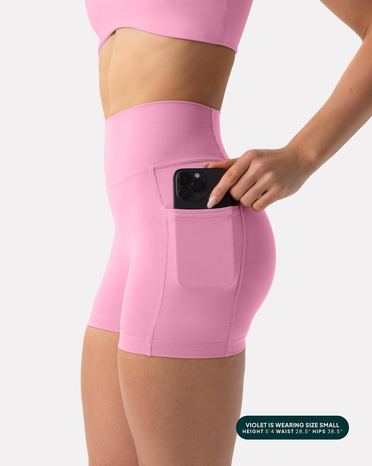 image:imagePAVOI ACTIVE Shorts with Pockets Compressive High Waisted Butt Sculpting 4 amp 6 Womens Biker Shorts HiPerform XXS to 3XPetal