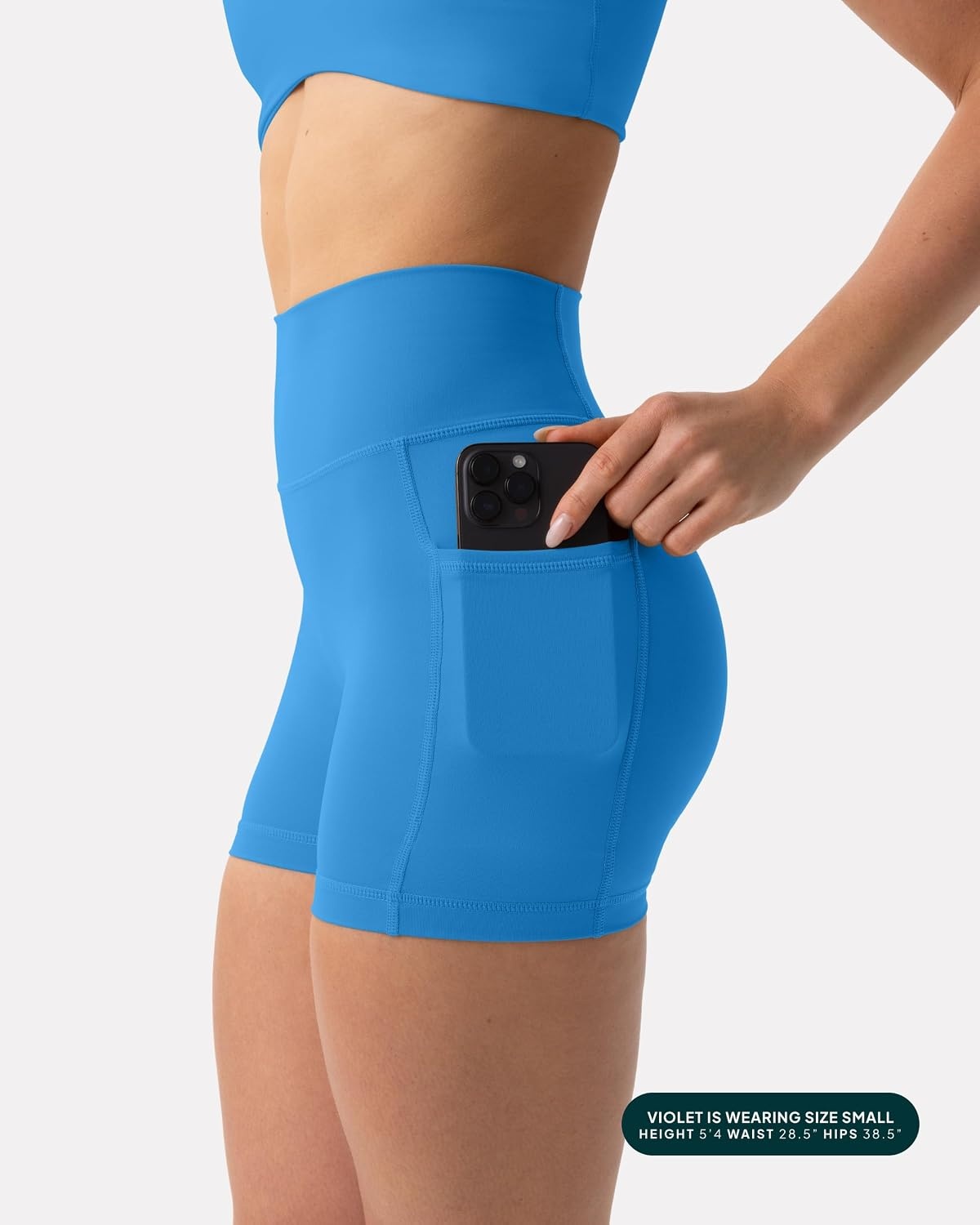 image:imagePAVOI ACTIVE Shorts with Pockets Compressive High Waisted Butt Sculpting 4 amp 6 Womens Biker Shorts HiPerform XXS to 3XRoyal Blue