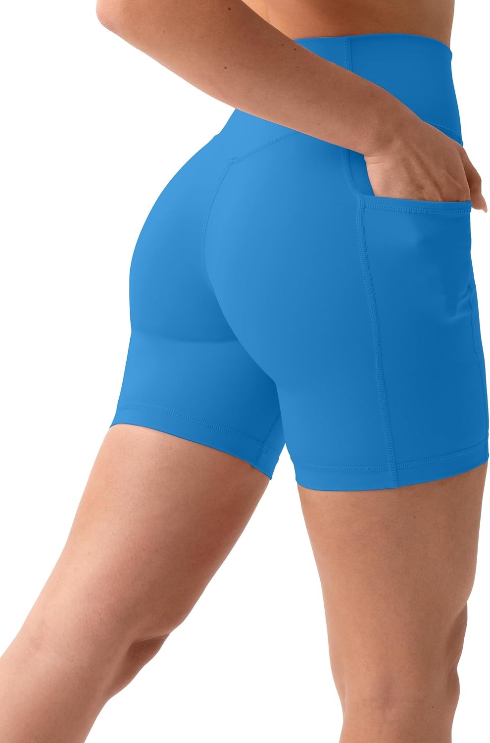 image:imagePAVOI ACTIVE Shorts with Pockets Compressive High Waisted Butt Sculpting 4 amp 6 Womens Biker Shorts HiPerform XXS to 3XRoyal Blue