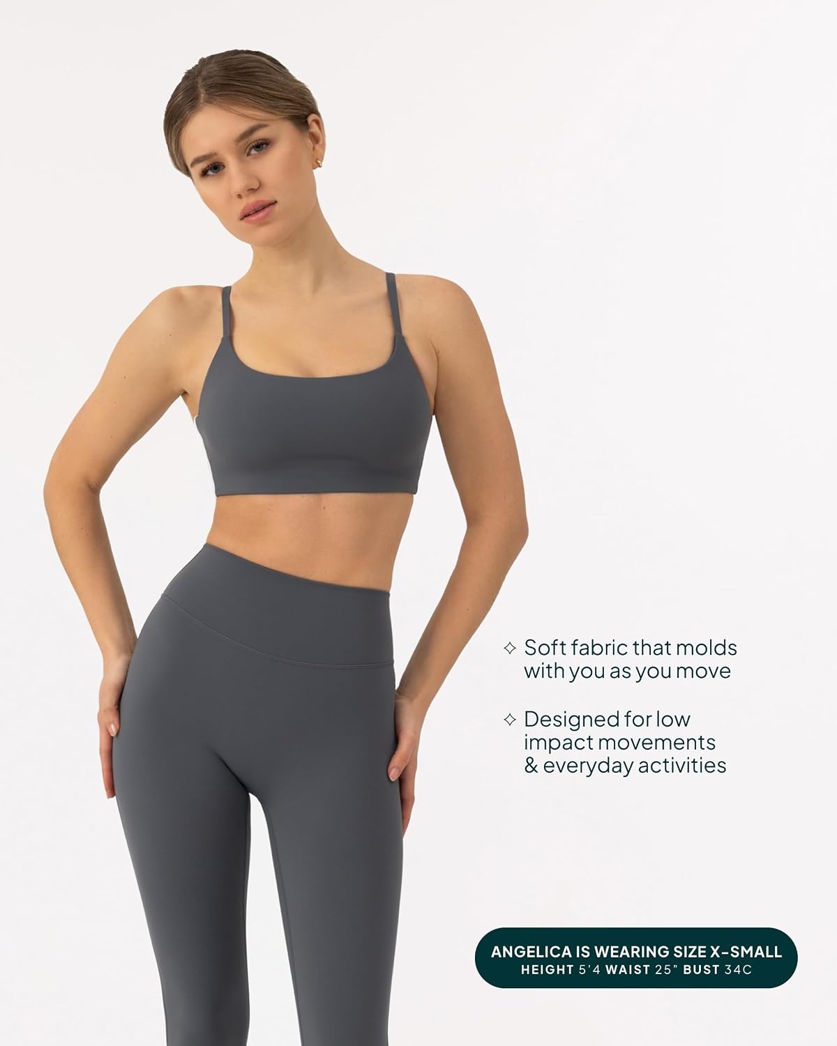 image:imagePAVOI ACTIVE Thin Spaghetti Strap Sports Bra for Women Medium Support Buttery Soft Scoop Neck Workout Yoga Bras FlexFlowThunder
